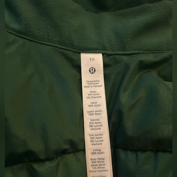 Lululemon Women’s Size 10 Down for It All Jacket in Everglade Green NWT - Picture 5 of 11